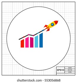 Startup Growth and Rocket Icon