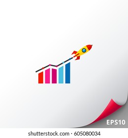 Startup Growth and Rocket Icon
