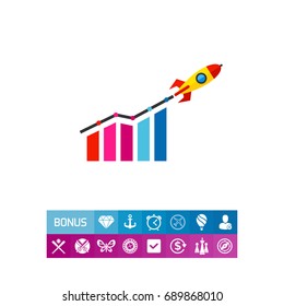 Startup Growth and Rocket Icon