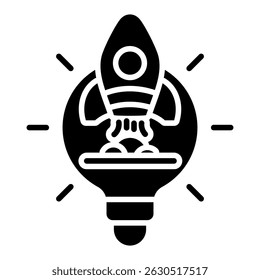 Ícone do glifo de inicialização. Design de ícone de vetor simples em estilo de glifo. Formato de vetor editável