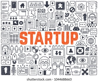 Startup - Hand drawn vector illustration