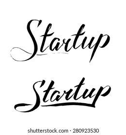 Start-Up hand lettering. Custom handmade calligraphy, vector