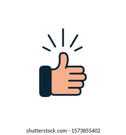 startup hand like fill style icon vector illustration design