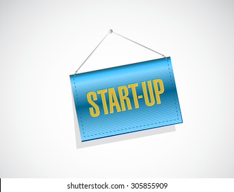Start-up hanging sign concept illustration design artwork