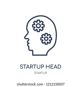 startup Head icon. startup Head linear symbol design from Startup collection. Simple outline element vector illustration on white background.