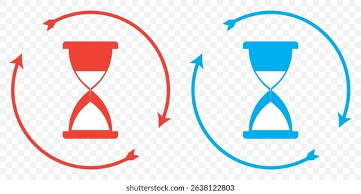 Startup hourglass icon. Outline startup hourglass vector icon for web design isolated on Transparent background. EPS 10.