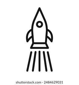 startup icon Black line art vector