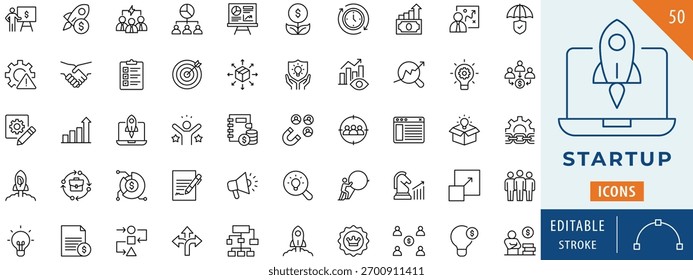 Conjunto de colecciones de iconos de inicio. Trazo editable.