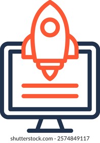 Startup Icon Color Line Vector Illustration