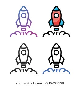 Startup icon design in four variation color