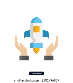 Icono de inicio. Colección digital de iconos nómadas. Los iconos incluían consultoría, ingresos, desarrollo de negocios, remisiones, puesta en marcha, trabajo independiente, comunidad, etc. EPS10