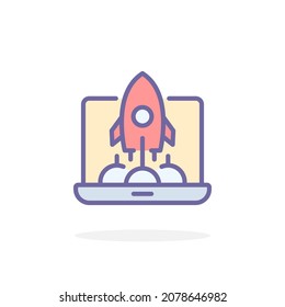 Startup icon in filled outline style. For your design, logo. Vector illustration.