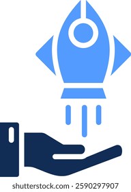 Startup Icon Glyph Color Vector Illustration