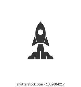 Startup Icon Isolated on Black and White Vector Graphic