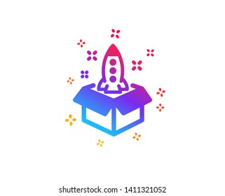 Startup icon. Launch Project sign. Out of the box symbol. Dynamic shapes. Gradient design startup icon. Classic style. Vector