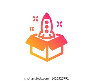 Startup icon. Launch Project sign. Out of the box symbol. Classic flat style. Gradient startup icon. Vector