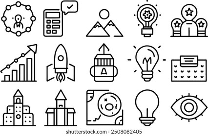 startup icon. line art and editable stroke.