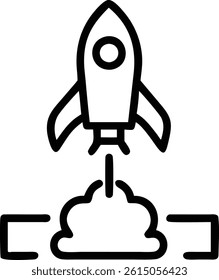 Startup icon. Line art startup vector icon illustration on white background. Eps 10.