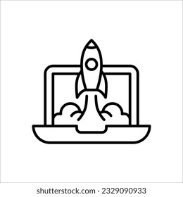 Startup icon in line style. For your design, logo on white background
