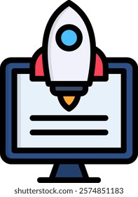 Startup Icon Lineal Color Vector Illustration