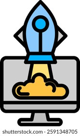 Startup Icon Lineal Color Vector Illustration