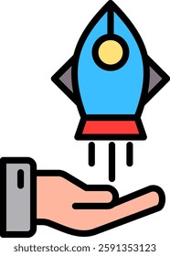 Startup Icon Lineal Color Vector Illustration