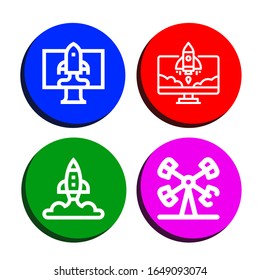 startup icon set. Collection of Startup, Booster icons