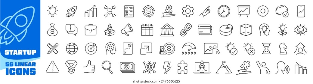 Startup icon set. Startup icon. Linear style.