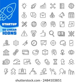 Startup icon set. Startup icon. Linear style.