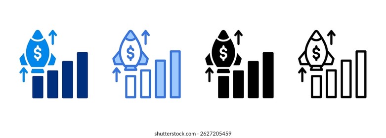 Startup Icon Set Multiple Style Vector Illustration