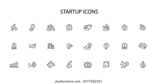 Conjunto de iconos de inicio.Vector.Trazo editable.signo de estilo lineal para utilizar Diseño web,logotipo.Ilustración de símbolo.