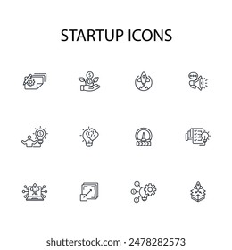 Startsymbol set.Vektorgrafik.Editable stroke.linear style sign for use Webdesign, logo.Symbol Illustration.
