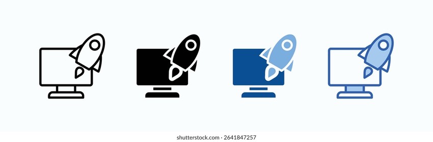 Startup icon sheet multiple style collection isolated vector