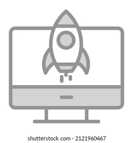 startup Icon. User interface Vector Illustration, As a Simple Vector Sign and Trendy Symbol in Line Art Style, for Design and Websites, or Mobile Apps,