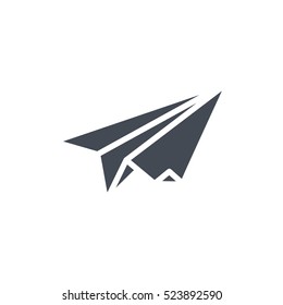 Startup Icon Vector Glyph Solid Paper plane silhouette