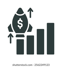 Startup icon vector illustration. Simple fill style