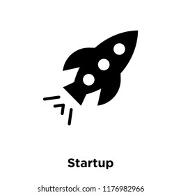 Startup icon vector isolated on white background, logo concept of Startup sign on transparent background, filled black symbol