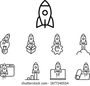 Startup icon, vector line illustration