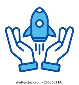 Startsymbole im blauen Stil, Vektorgrafik