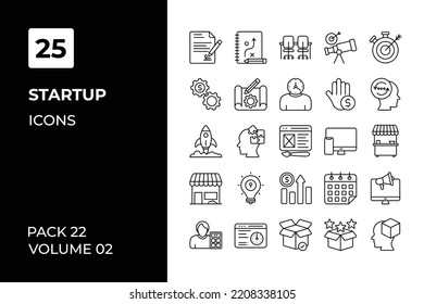 Startup icons collection. Set vector line with elements for mobile concepts and web apps. Collection modern icons.