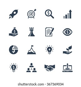 Startup icons set on white background