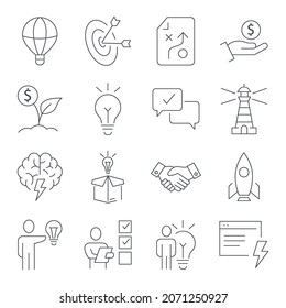 Startup  icons set. Startup    pack symbol vector elements for infographic web