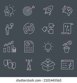 Juego de iconos de inicio . Elementos vectores de símbolo de paquete de inicio para web infográfica