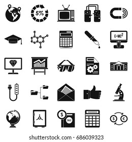 Startup icons set. Simple set of 25 startup icons for web isolated on white background