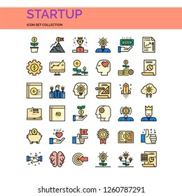 Startup Icons Set. UI Pixel Perfect Well-crafted Vector Thin Line Icons. The illustrations are a vector.