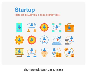 Startup Icons Set. UI Pixel Perfect Well-crafted Vector Thin Line Icons. The illustrations are a vector.