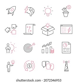 Startup icons set.Startup pack symbol vector elements for infographic web