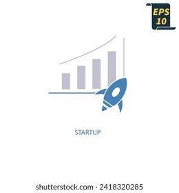 startup icons  symbol vector elements for infographic web
