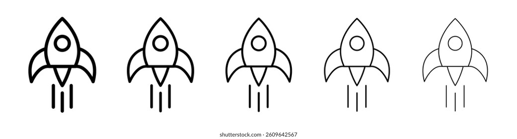 Startup icons vectors set in different stroke lines