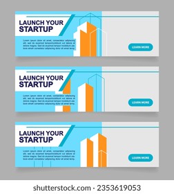 Startup idea development web banner design template. Marketing plan. Vector flyer with text space. Advertising placard with customized copyspace. Printable poster for advertising. Arial font used